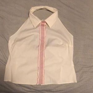 White authentic Miu Miu collared sleeveless blouse